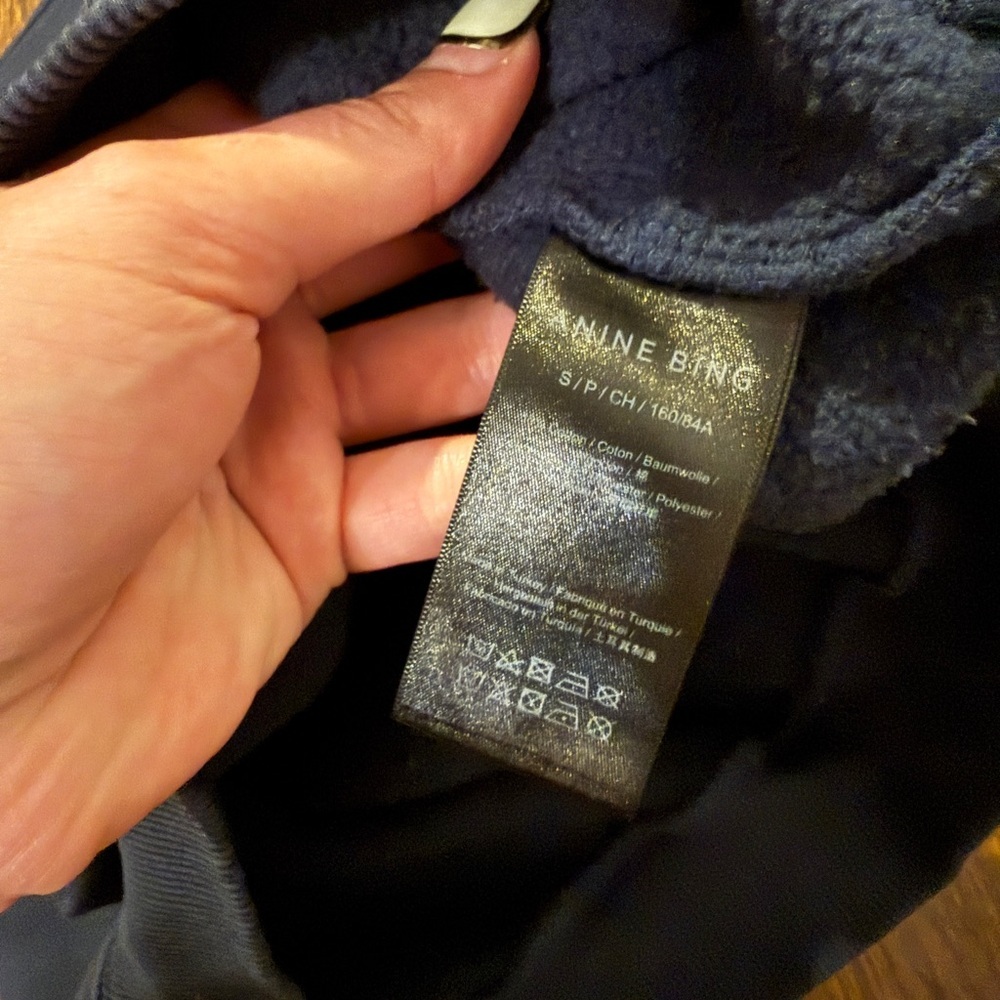 Anine Bing Navy Blue Crewneck- size small - Picture 3 of 5